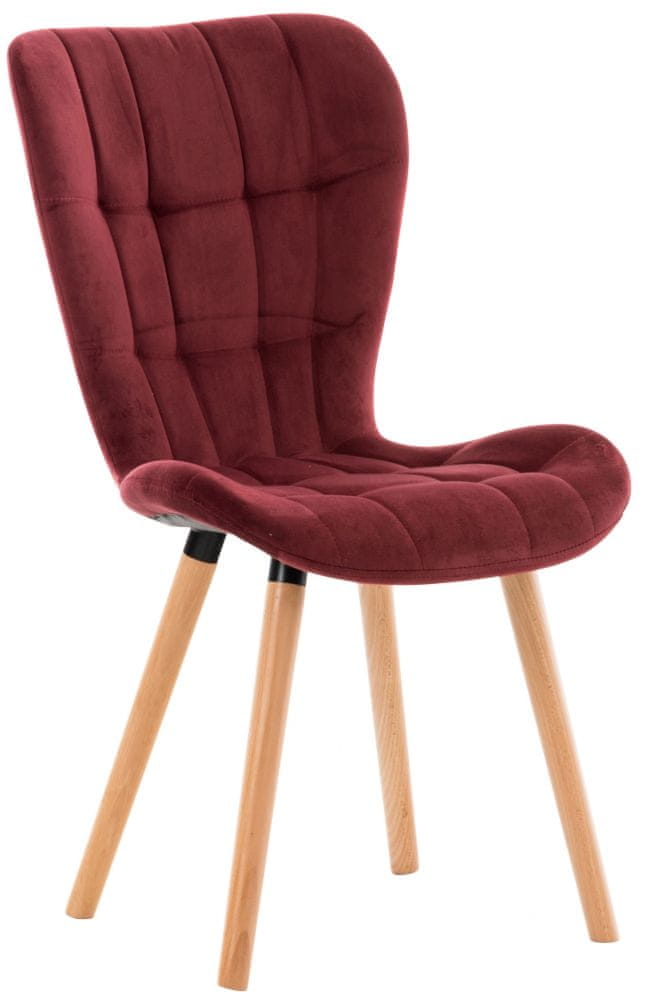 BHM Germany Jedálenská stolička Elda, zamat, červená